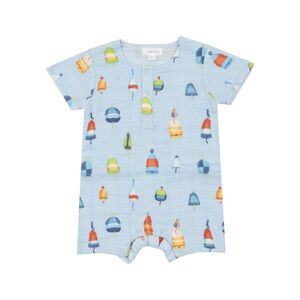 Angel Dear Blue Buoy Print Baby Romper